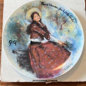 Decorative Plate with Girl in Red Dress “Gigi”